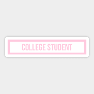 College Student Pink Sticker